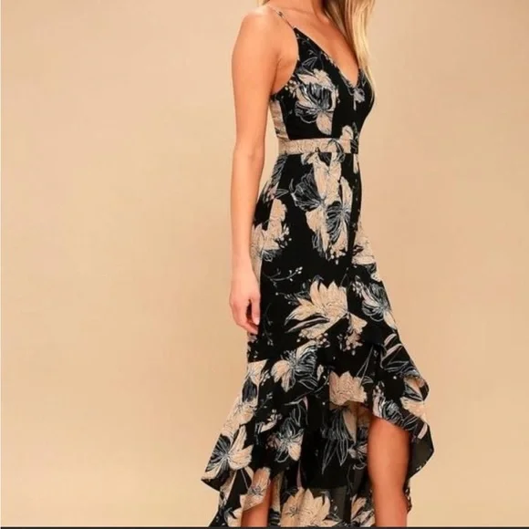 Lulu’s High Low Black Floral Dress Sold Out - Picture 5 of 6
